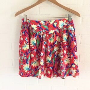 Anthropologie x The Korner Mini Tennis Skirt Coquette Floral Red Yellow Flowy M